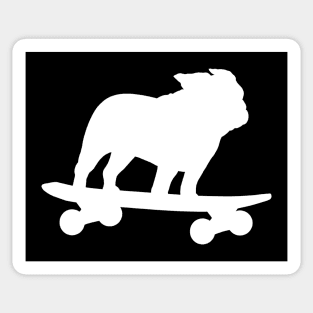 Skateboarding Bulldog | Cool Skater Dog Silhouette Sticker